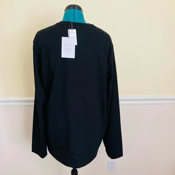NWT COACH MEN ESSENTIAL LONG SLEEVE BLACK TOP